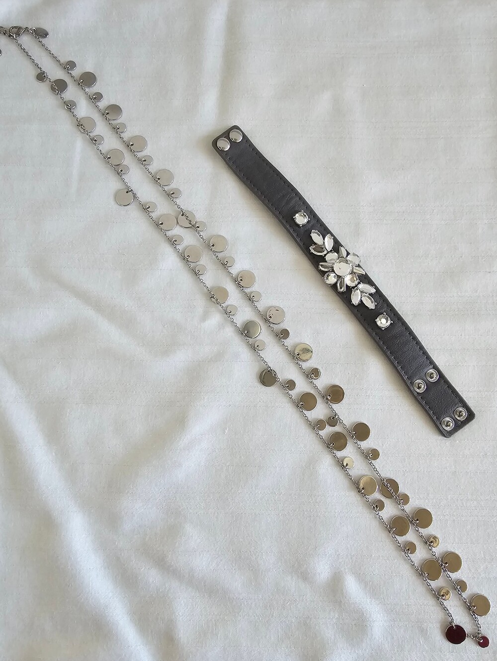 Lia Sophia set - Silver Panorama Necklace & Ophelia Gray snap bracelet